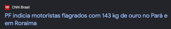 Notícia sobre garimpo e ouro 1.2