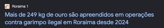 Notícia sobre garimpo e ouro 1.3