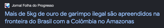 Notícia sobre garimpo e ouro 1.7